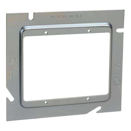 Steel City® 82C-2G-1/4 2-Outlet Device Extension Ring, 2 Gangs, 5 in L x 5 in W, Steel