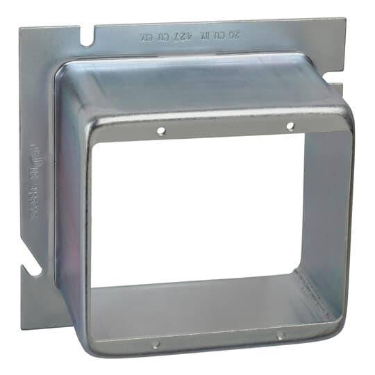 Steel City® 82C-2G-2 2-Outlet Device Extension Ring, 2 Gangs, 5 in L x 5 in W, Steel