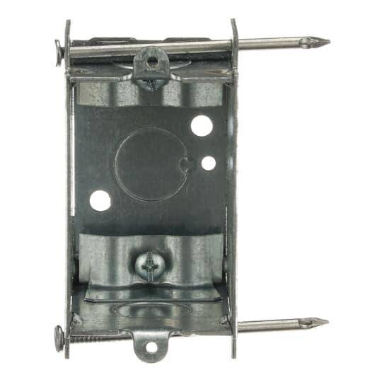 Steel City® A257-25 Non-Gangable Switch Box With C-5 Non-Metallic Cable Clamps and Nails Slanted, Steel, 12.5 cu-in Capacity, 1 Outlets, 5 Knockouts, 2 in W x 2-1/2 in D x 3 in H
