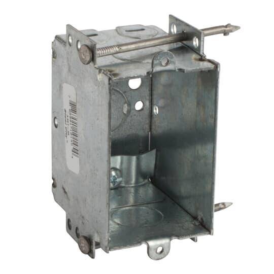 Steel City® A257-20R Non-Gangable Switch Box With Knockout, Steel, 12.5 cu-in Capacity, 1 Outlets, 2 in W x 2-1/2 in D x 3 in H
