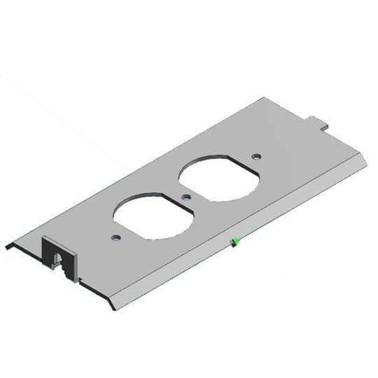 Steel City® AFD-4A Single/Duplex Receptacle Data Panel Cover, For Use With AFM-4 Series Access Floor Module, Steel