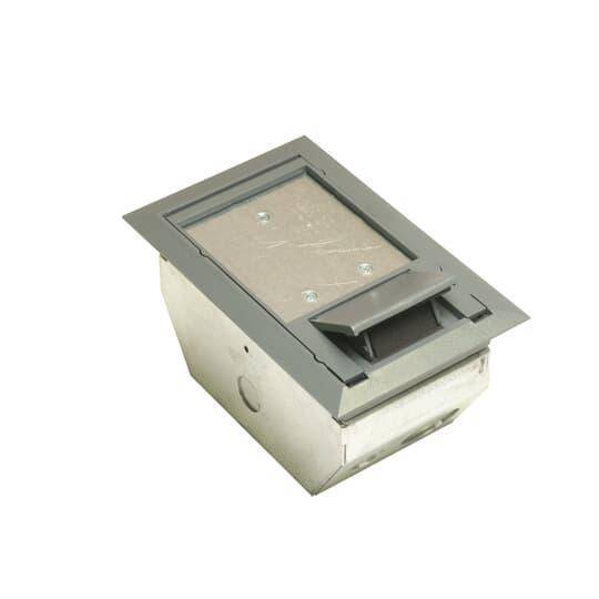 Steel City® AFM-2-GRY 2-Compartment Raised Access Floor Module With Gray Non-Metallic Cover, 2 Gangs, (6, Steel