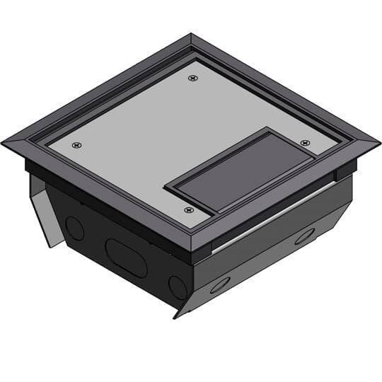 Steel City® AFM-4-GRY 3-Compartment Raised Access Floor Module With Non-Metallic Gray Cover, 3 Gangs, (8, Steel