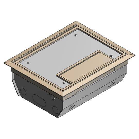 Steel City® AFM-6-BGE 3-Compartment Raised Access Floor Module With Beige Cover, 6 Gangs, Steel