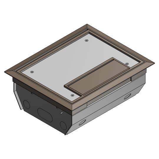 Steel City® AFM-6-BRN 3-Compartment Raised Access Floor Module With Brown Cover, Steel