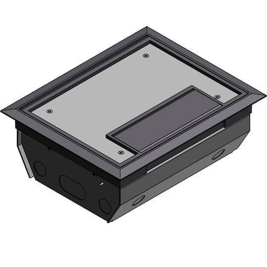 Steel City® AFM-6-GRY 3-Compartment Raised Access Floor Module With Gray Cover, 6 Gangs, (6, Steel