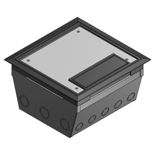 Steel City® AFM-8-BLK 10-Compartment Raised Access Floor Module With Black Cover, 10 Gangs, (16 Knockouts, Steel