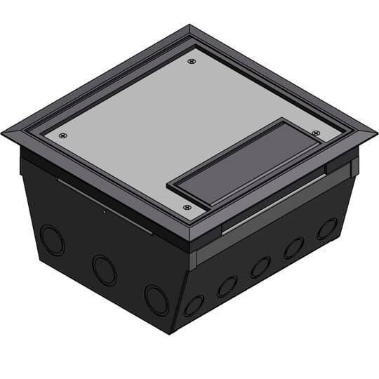 Steel City® AFM-8-GRY 10-Compartment Raised Access Floor Module With Gray Cover, 10 Gangs, (16 Knockouts, Steel
