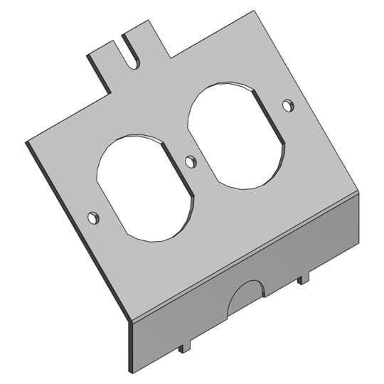 Steel City® AFP-2A Duplex Power Panel Cover, 3-13/16 in L, For Use With AFM-2 Series Access Floor Module, Steel