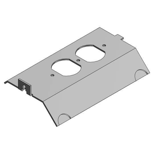 Steel City® AFP-4A Duplex Power Panel Cover, 5-7/8 in L, For Use With AFM-4 Series Access Floor Module, Steel