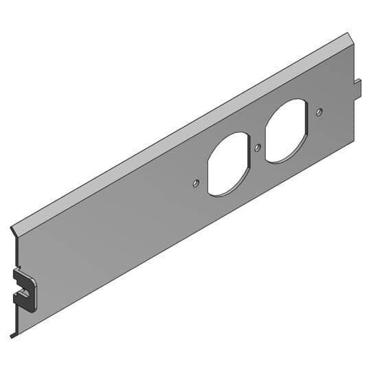 Steel City® AFP-6A Duplex Power Panel Cover, 8-15/16 in L, For Use With AFM-6 Series Access Floor Module, Steel