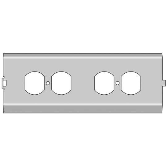 Steel City® AFP-6R60 Double Duplex Power Panel Cover, 8-15/16 in L, For Use With AFM-6 Series Access Floor Module, Steel