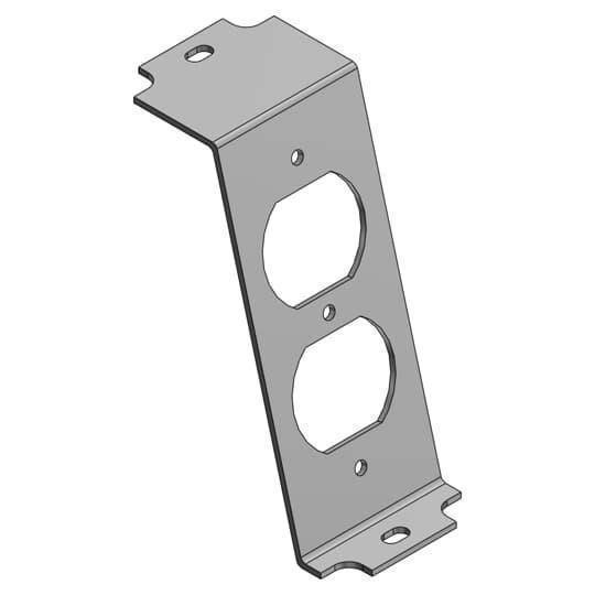 Steel City® AFP-8A Duplex Power Panel Cover, 4-17/64 in L, For Use With AFM-8 Series Access Floor Module, Steel