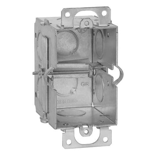 Steel City® CDOWTG-16L Gangable Tiger Grip Switch Box With Knockout, Steel, 12.5 cu-in Capacity, 1 Outlets, 2 in W x 2-1/2 in D x 3 in H