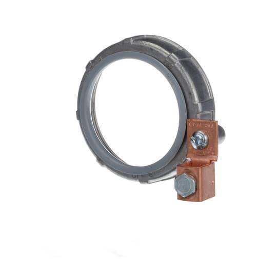 Iberville® CI2628 Insulated Grounding Bushing With Solid Copper Lug, 3-1/2 in Trade, 2 AWG Wire Min, 4/0 AWG Wire Max, Aluminum