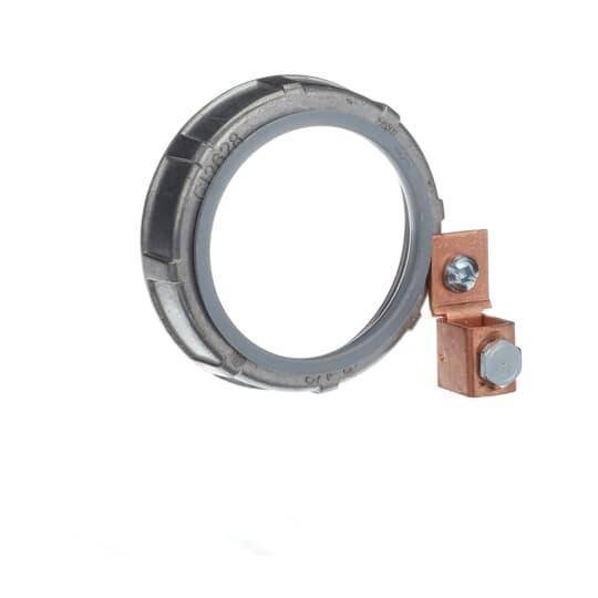 Iberville® CI2628 Insulated Grounding Bushing With Solid Copper Lug, 3-1/2 in Trade, 2 AWG Wire Min, 4/0 AWG Wire Max, Aluminum