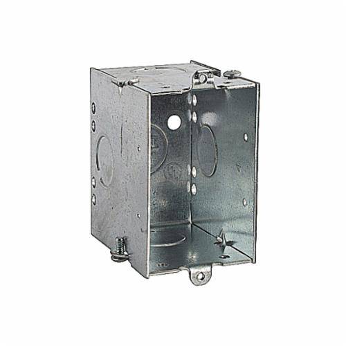 Steel City® CWLE1/2-25 Gangable Switch Box With Knockout, Steel, 14 cu-in Capacity, 1 Gangs, 1 Outlets, 3 Knockouts, 2 in W x 2-3/4 in D x 3 in H