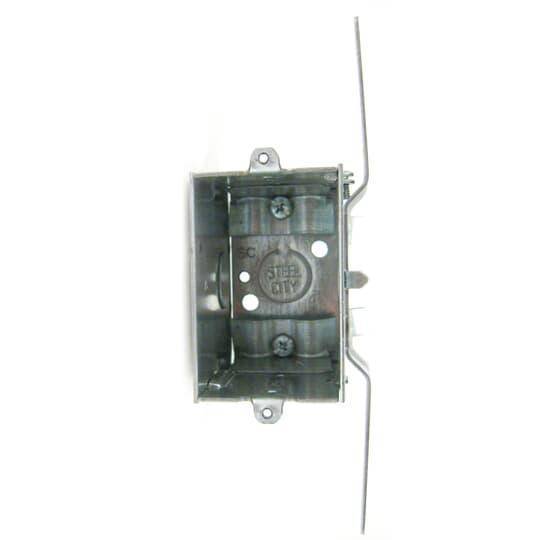 Steel City® CWNV-25R Gangable Switch Box With Knockout, Steel, 14 cu-in Capacity, 1 Outlets, 2 in W x 2-3/4 in D x 3 in H