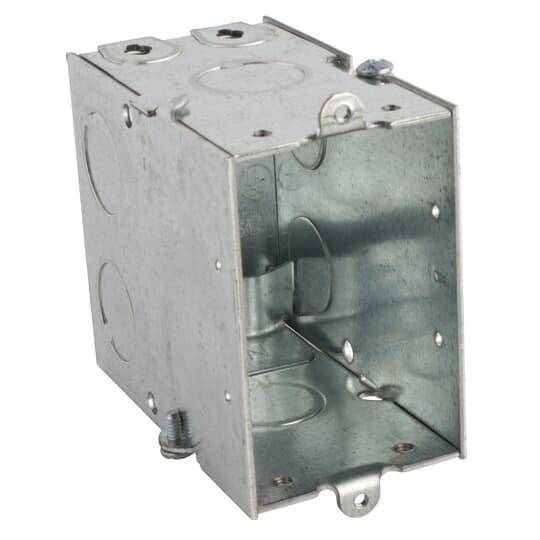 Steel City® CXWLE Gangable Switch Box With Knockout, Steel, 18 cu-in Capacity, 1 Outlets, 2 in W x 3-1/2 in D x 3 in H