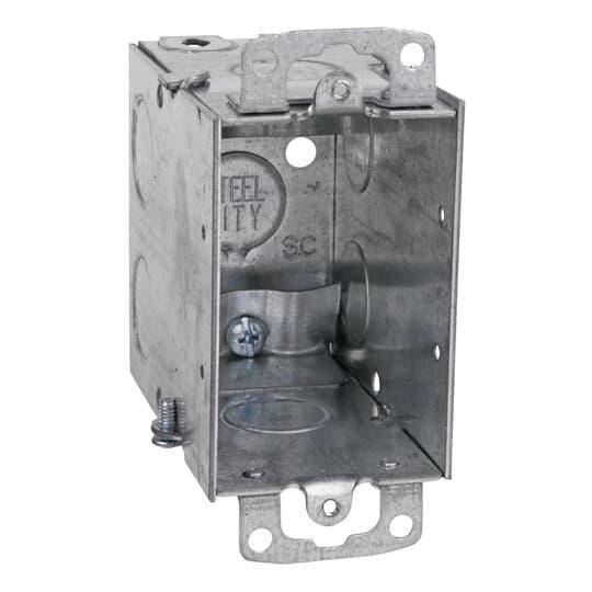 eFab™ CXWOWP Gangable Switch Box, Steel, 18 cu-in Capacity, 1 Outlets, 3 Knockouts, 3 in L x 2 in W x 3-1/2 in D