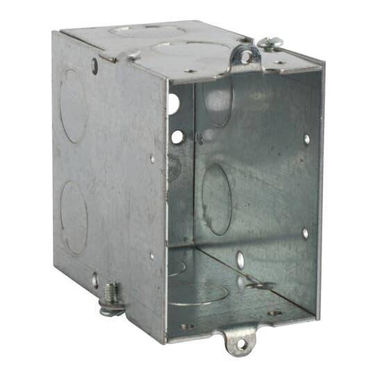 Steel City® CYLE-1/2 Gangable Switch Box, Steel, 18 cu-in Capacity, 1 Gangs, 1 Outlets, 5 Knockouts, 2 in W x 3-1/2 in D x 3 in H