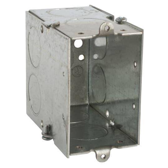 Steel City® CYLE-3/4 Gangable Switch Box, Steel, 18 cu-in Capacity, 1 Outlets, 2 in W x 3-1/2 in D x 3 in H