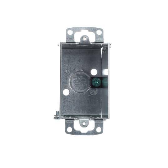 Steel City® CY-1/2CN Gangable Switch Box With Knockout, Steel, 18 cu-in Capacity, 1 Outlets, 2 in W x 3-1/2 in D x 3 in H