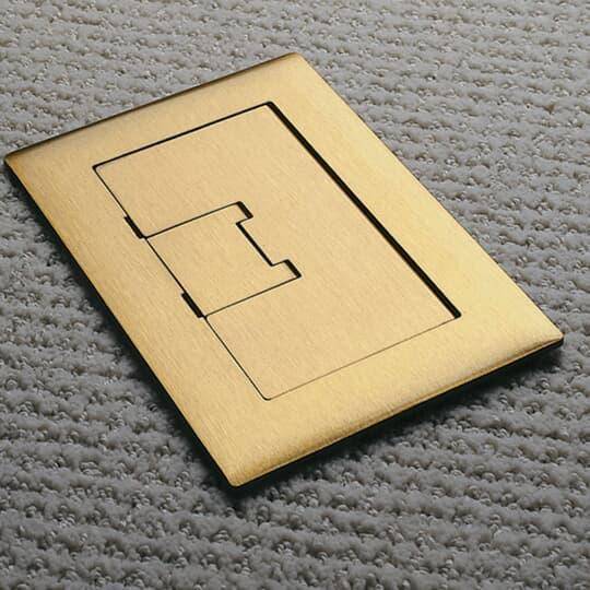 Carlon® E9761BR Multi-Gang Floor Box Cover, 5 in L x 7.13 in W, Brass