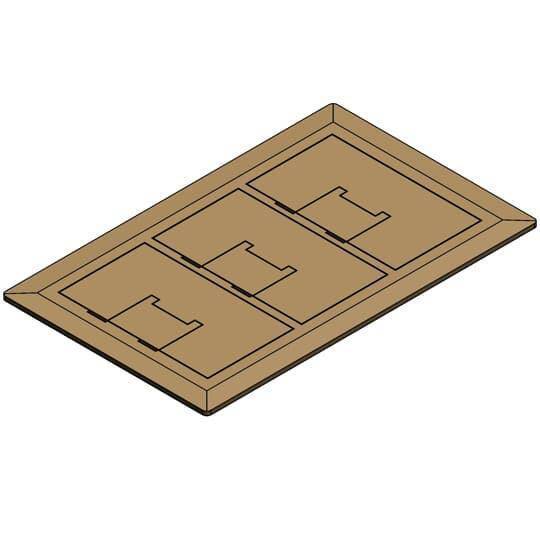 Carlon® E9763BR Multi-Gang Floor Box Cover, 11-1/2 in L x 7.13 in W, Brass
