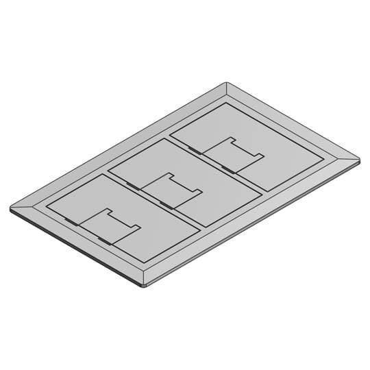 Carlon® E9763SS Multi-Gang Floor Box Cover, 11-1/2 in L x 7.13 in W, Stainless Steel