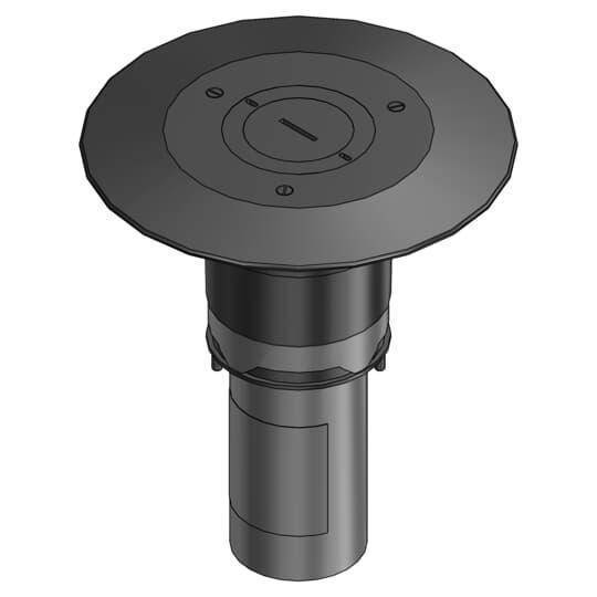 Steel City® FFPT3-BLK Poke-Through Base Unit, 3 in Hole, Die Cast Zinc/Galvanized Steel