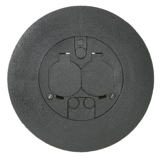 Steel City® FPT441-SW-BLK Duplex Non-Metallic Poke-Through Cover, 7 in Dia