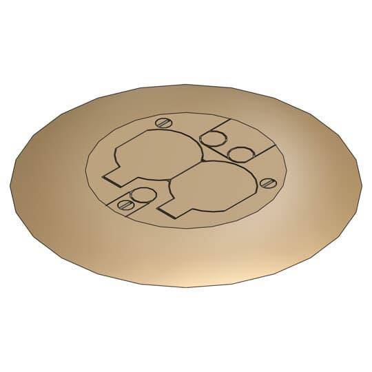 Steel City® MopTite™ FPT441-SW-BRS Non-Metallic Poke-Through Cover, 7 in Dia, Duplex Cover