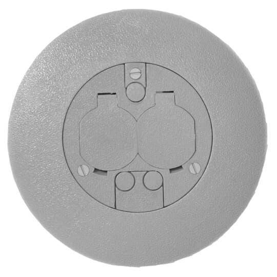 Steel City® FPT441-SW-GRY Non-Metallic Poke-Through Cover, 7 in Dia
