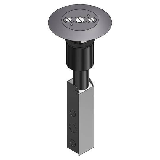 Steel City® FPT448-SW-GRY Poke-Through Base Unit, For Use With Floor Boxes, 1/2 in, 3/4 in Knockout, Phenolic/Steel