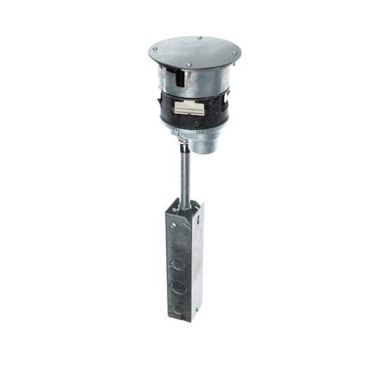 Steel City® FPT4-4P-4C Poke-Through Base Unit, 4 in Hole, For Use With Poke Through System, 1/2 in, 3/4 in Knockout, Die Cast Zinc/Steel