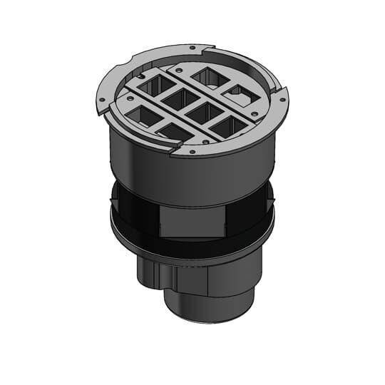 Steel City® FPT4-8C-C Poke-Through Base Unit, For Use With Poke Through System, Die Cast Zinc/Steel