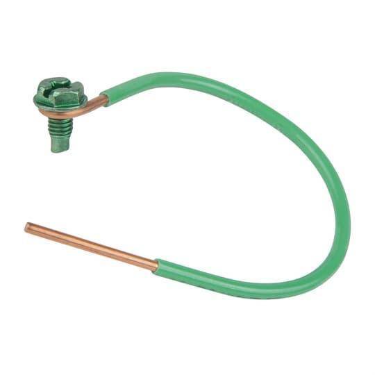 Steel City® GSC-12 Non-Insulated Grounding Pigtail, 12 AWG Solid Copper Wire, 6 in L, Steel
