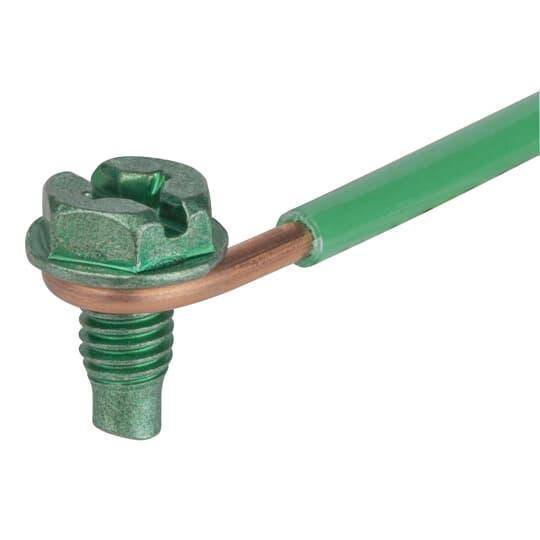 Steel City® GSC-12 Non-Insulated Grounding Pigtail, 12 AWG Solid Copper Wire, 6 in L, Steel