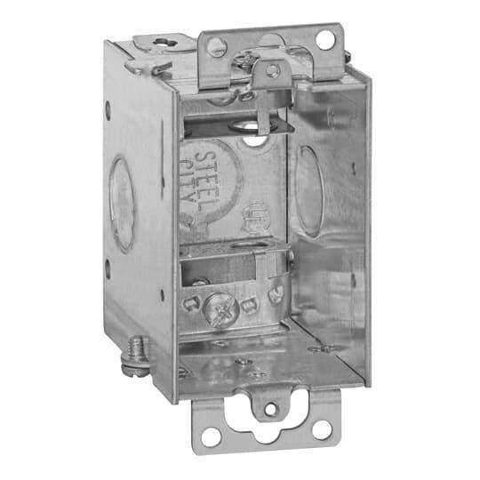 Steel City® LXOW-25L Gangable Switch Box With Knockout, Steel, 12.5 cu-in Capacity, 1 Outlets, 2 in W x 2-1/2 in D x 3 in H