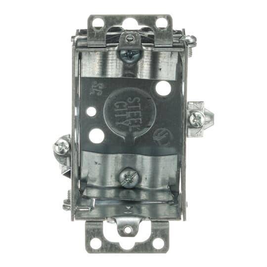 Steel City® LXWOWC-25 Gangable Switch Box, Steel, 12.5 cu-in Capacity, 1 Gangs, 1 Outlets, 4 Knockouts, 2 in W x 2-1/2 in D x 3 in H