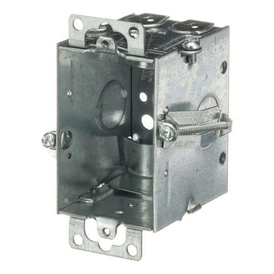 Steel City® LXWOWC-25 Gangable Switch Box, Steel, 12.5 cu-in Capacity, 1 Gangs, 1 Outlets, 4 Knockouts, 2 in W x 2-1/2 in D x 3 in H