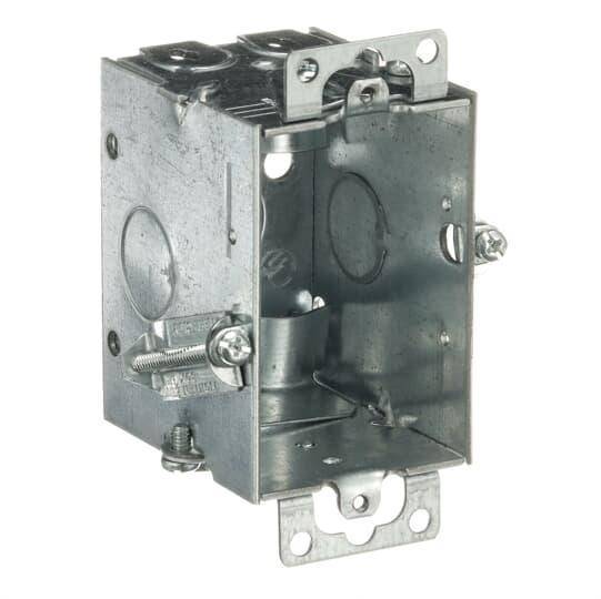 Steel City® LXWOWC-25 Gangable Switch Box, Steel, 12.5 cu-in Capacity, 1 Gangs, 1 Outlets, 4 Knockouts, 2 in W x 2-1/2 in D x 3 in H