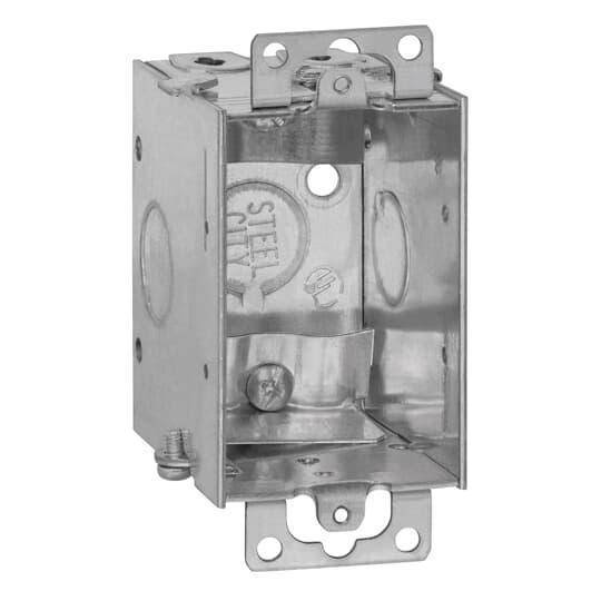Steel City® LXWOW-25R Gangable Switch Box With Knockout, Steel, 12.5 cu-in Capacity, 1 Outlets, 2 in W x 2-1/2 in D x 3 in H