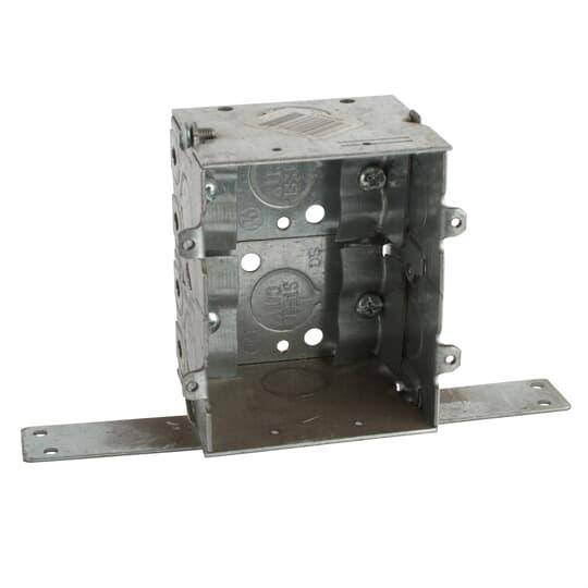 Steel City® LXWV-2G Gangable Switch Box With Knockout, Steel, 12.5 cu-in Capacity, 1 Gangs, 1 Outlets, 9 Knockouts, 2 in W x 2-1/2 in D x 3 in H