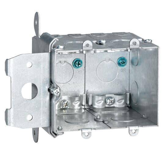 Steel City® MB238ADJ Adjustable Wall Box, Steel, 38 cu-in Capacity, 1 Gangs, (8) Knockouts, 3.28 in H x 4.01 in W x 3.52 in D