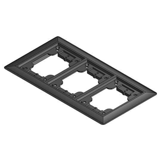 Steel City® P64P-3G-CP-BLK Flush Service Non-Metallic Carpet Plate, 3-Gang, PolyCarbonate, Black