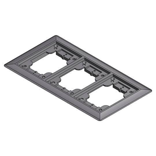 Steel City® P64P-3G-CP-GRY Flush Service Non-Metallic Carpet Plate, For Use With 60W, 640 and 840 Series Floor Box, 3-Gang, PolyCarbonate, Gray