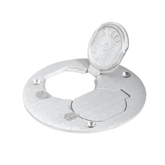 Steel City® P-60-DS-AL Cover Plate, 4 in Dia, Aluminum