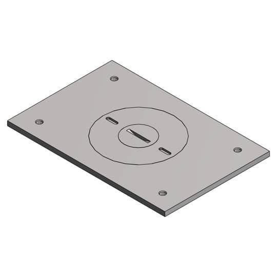 Steel City® MopTite™ P-64-1/2-2-AL Cover Plate, 4-1/2 in L x 3 in W, Aluminum